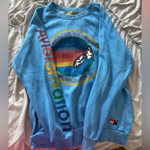 Aviator Nation Relaxed Crewneck Blue